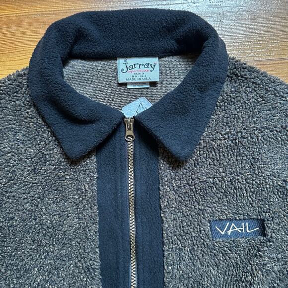 Jarray vintage brown black full zip fleece collar VAIL snowflake sweater SIZE L - Picture 3 of 6